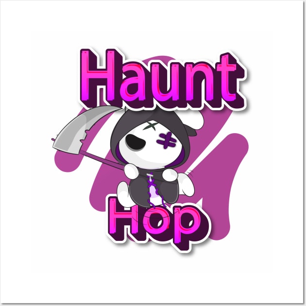 hunt hop zombie halloween funny rabitt hunting ghost Wall Art by Mirak-store 